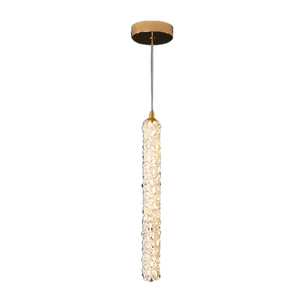 Lámpara colgante de metal de tubo largo LED de 10W y lámpara de araña moderna de cristal de suspensión