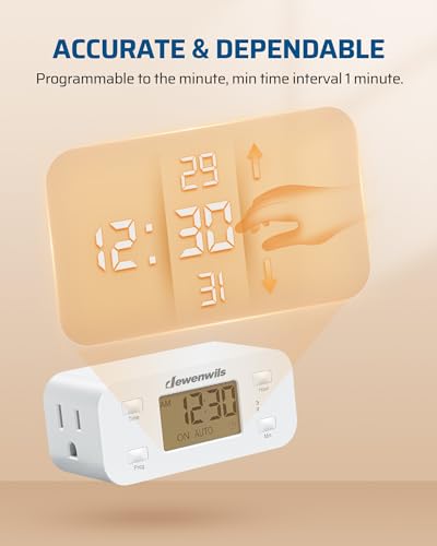 Dewenwils HIDT22Y 24 Hour Programmable Digital Timer Outlet, Timers For Electrical Outlets, Light Timer thumb #5
