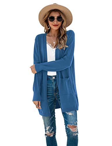 Image of TASAMO Cardigan Sweaters for Women Long Sleeve Open Front Casual Knit Fall Coat Oversized Soft Outwear with Pockets