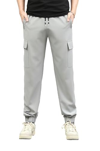 Image of Boys Cargo Joggers Pants Outdoor Youth Quick Dry Hiking Pants Lightweight Athletic Pants with Zipper Pockets
