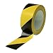Black & Yellow Hazard Warning Safety Stripe Tape • 2" x 36 Yds • Ideal For Walls, Floors, Pipes And Equipment.