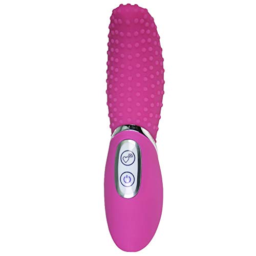 Textured Silicone Tongue Vibrator with 7 Powerful Vibrating Functions, G-Spot & Clitoral Stimulation Pink