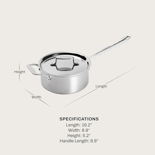 Allclad Stainless Steel Brushed D5 Saucepan cooking pot - Image 2