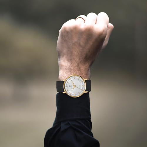 Image of SANSI MAYO Analog Watch for Men with Silicone Band | Magnetic Lock Strap | Japanese Quartz Movement | Water Resistant | Formal & Casual Wristwatch Gift