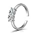 Hoops & Loops Sterling Silver Cubic Zirconia Three Stone Toe Ring