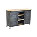 Milani Home s.r.l.s. Credenza in Metallo Ferro Industrial Mobile Madia per Arredamento Soggiorno, Sala da Pranzo, Salotto Industriale, Cm 116x40x77 H