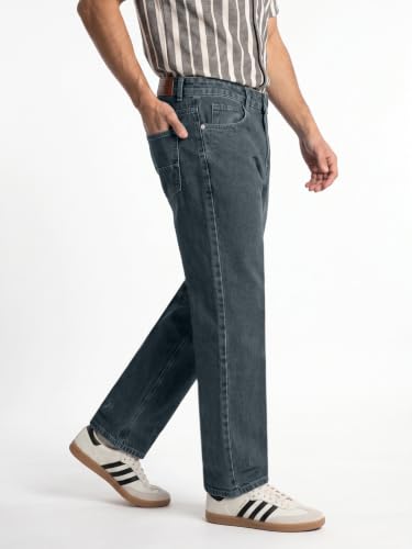 Image of Urbano Fashion Men's Relaxed Fit Washed Denim Jeans Non-Stretchable