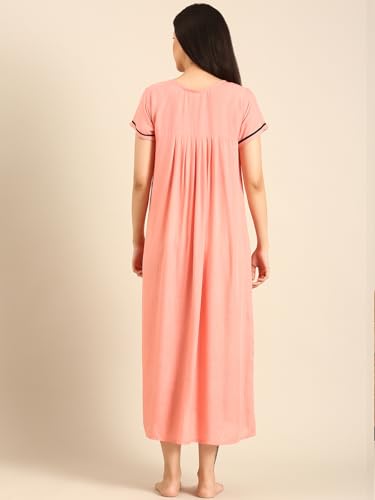 Image of Rupa Jon Aishwarya Women Full Length Maternity Night Dress in Cotton Blend Fabric, Maxi Nighty, Pregnancy Night Dress for Nursing, Pre and Post Pregnancy