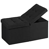 Snuvid 30-INCH Storage Ottoman Bench, Footrest with Storage, End of Bed Bench Coffee Table for Living Room, Bedroom, Entryway, Black