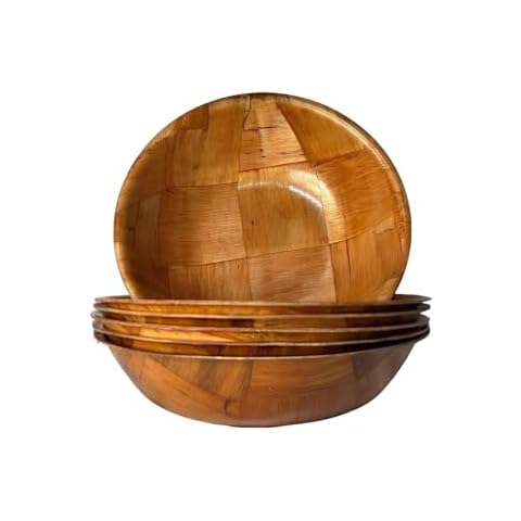 Homazing 6 Pcs Wooden Salad Bowl Set Cover