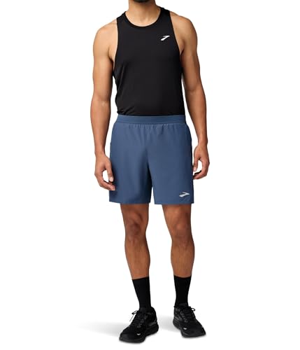 Brooks Mens Journey 7' 2-in-1 Shorts Blue Slate Largex7