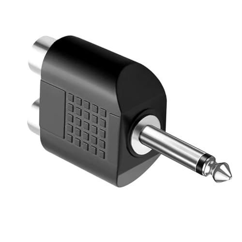 Conector Jack 6.5mm Macho a 2 RCA Hembra Adaptador Audio 5 Unidades 5