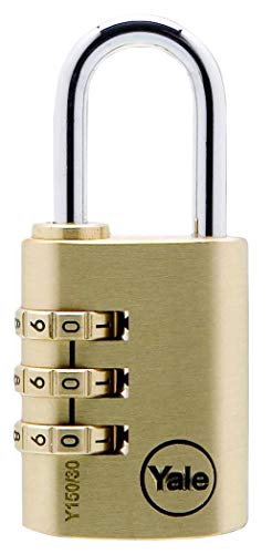 Yale Locks, YALY15022, lucchetto a combinazione in ottone da 22 mm, YALY15030