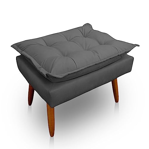 Jylcrom Store, Puff Opala Retangular para Sala e Quarto Suede - Jylcrom Cor:Cinza