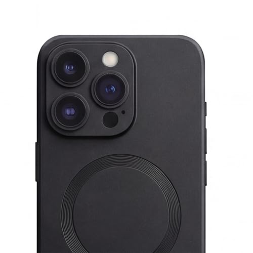 Image of amazon basics Premium Mag-Safe Case for iPhone 13 Pro Max | Shockproof & Anti-Scratch Cover | Soft Silicone with Wireless Charging | Camera Lens Guard - Black