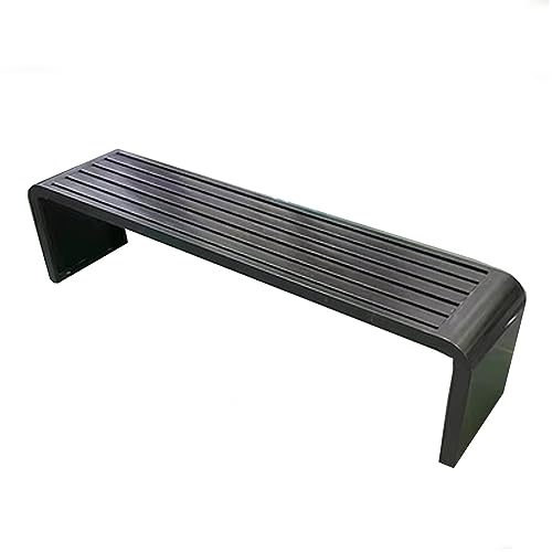 Banc de jardin en métal compact gain de place 2 à 3 places noir 100cm