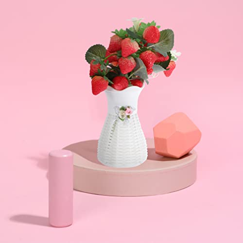 NOLITOY 4 Pcs Simulated Strawberry Plastic Strawberry Branch Artificial Strawberry Plants Desktop Decors Home Decor Strawberry Adorn Fake Strawberry Artificial Strawberry Branch