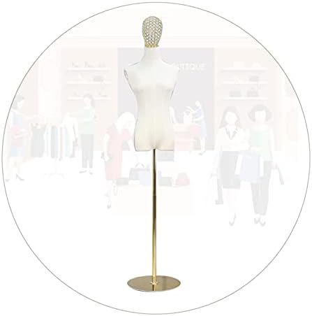 Female Tailors Dummy Mannequin Torso Mannequin Stand,Female Mannequin Torso,Store Shop Window Flax Cover Woman Dress Form,57-83‘‘ Height Adjustable Clothing Jewelry Displ,Small Round,Round