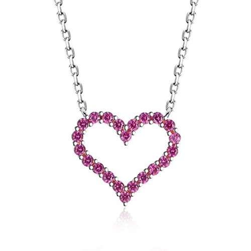 Collier coeur rose argent 925 bijou quotidien élégant pour femmes