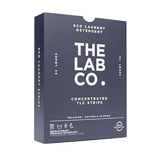 The Lab Co. Laundry Detergent Strips Washing Sheets | Eco Ultra-Concentrated | Non-Bio for Sensitive Skin | Non-Toxic Fragrance | EDC-Free | Lab-Tested | Relaxing Cotton Lavender Jasmine | 64 Loads