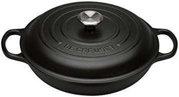 Le Creuset Signature żeliwny garnek Gourmet, okrągły, Ø 26 cm, 2 l, do wszystkich rodzajów kuchenek, w tym także do kuchenek indukcyjnych 26 cm niebieski morski