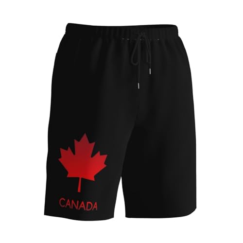Canadian Maple Leaf Men's Quick-Dry Board Shorts 7" - Swim Trunks Summer Hawaii Beach2