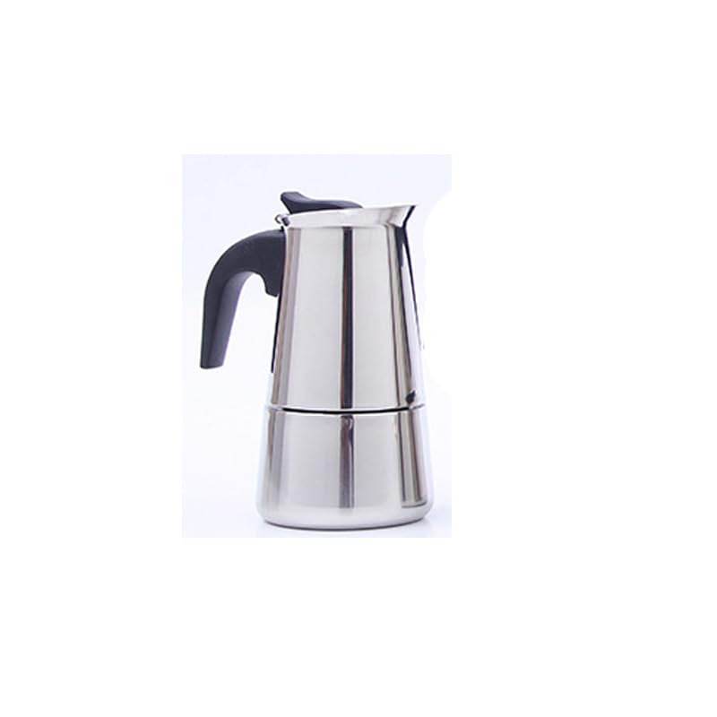 Caffettiera in acciaio inox per caffè espresso da 2/4/6/9 tazze, per caffè italiano, moka da 2/4/6/9 tazze, in acciaio inox (B-2 tazze/100 ml)