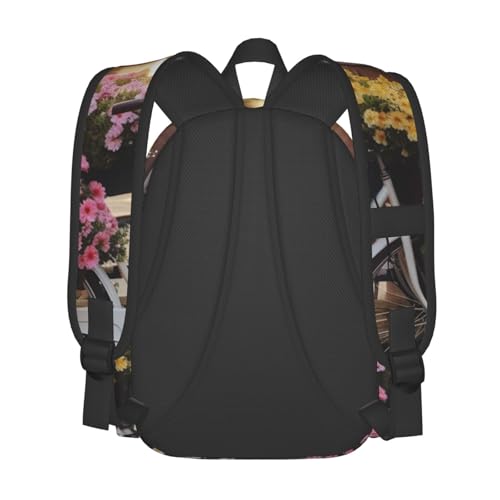Travel Backpack for Women Men Flowers and Bicycles Casual Daypack Large Capacity Nurse Bag4