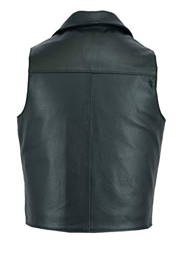 A&H Apparel Men's Classic Cowhide Leather Biker Vest - Concealed Carry Durable Design2