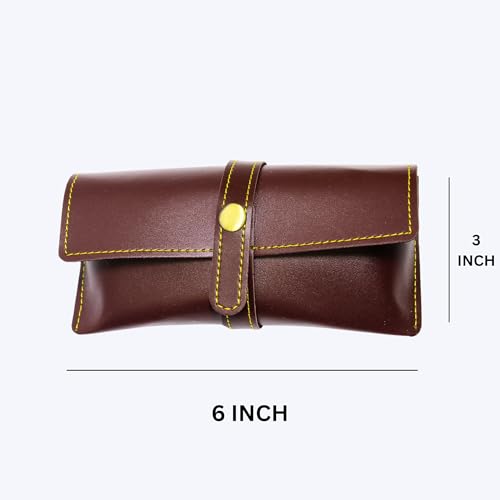 Image of Personalized Leather Goggle Cover | Custom Name | Unisex Faux Leather Eyewear Case with Button Closure | Travel-Friendly & Durable Sunglasses Holder for Men & Women