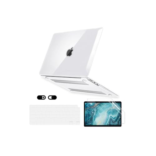 Crystal Clear Case for MacBook Pro 14-inch Laptop M5 M4 M3 M2 M1 A3427 A3426 A3434 A3112 A3185 A3401 A2918 A2992 A2779 A2442 2026-2021 Release 5Hard Shell&Keyboard Cover&Screen Protector&Webcam Cover