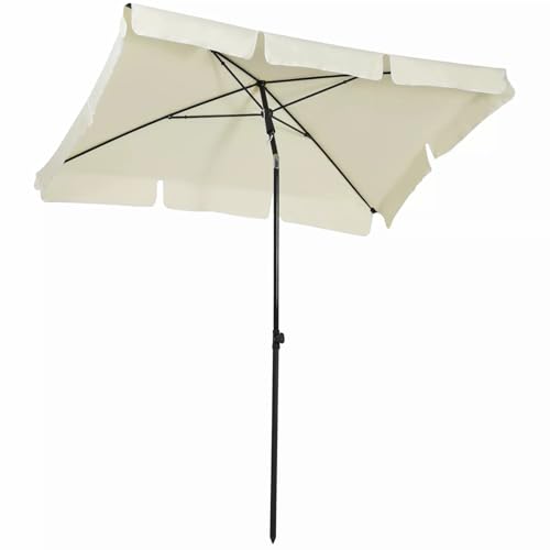 Sombrilla rectangular contra el calor en la playa con botón de inclinación