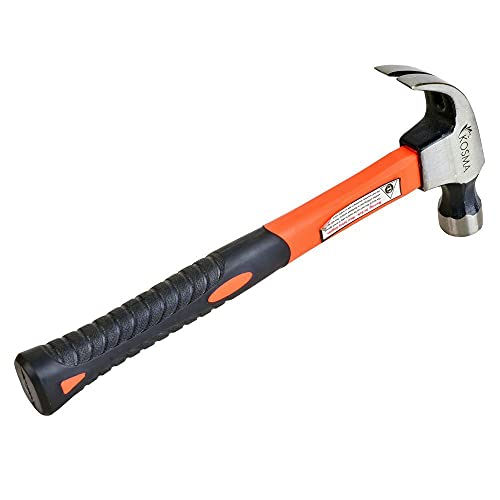 Kosma Claw Hammer 16oz with Drop Forged Head and Fiberglass Handle, DIY Industrial Tools - Image 2