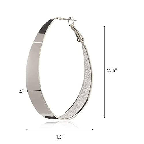 Guess Large Oval Glitter Hoop Earrings3