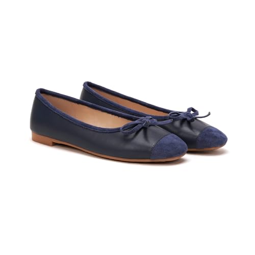 Image of C.Paravano Ballet Flats | Square Toe Shoes | Bow Slip Ons | Ballet Shoes for Women | Dressy Flats for Women