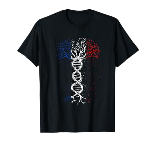France Fierté Arbre Racine Drapeau France Racines Françaises Drapeau Français T-Shirt