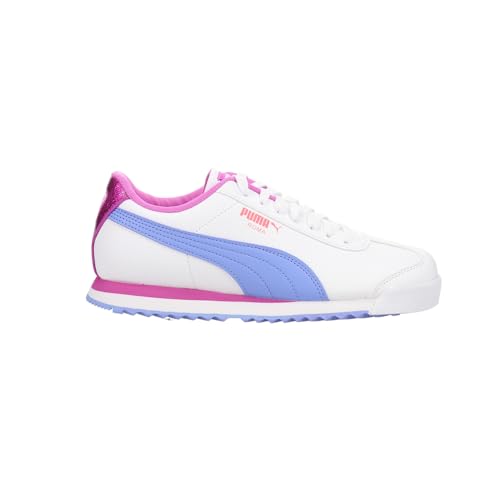 PUMA Kids Girls Roma Glitz Glam Lace Up Sneakers Shoes Casual - Purple, White - Size 6 M
