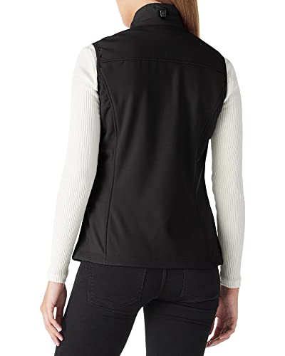 Outdoor Ventures Softshell Weste Damen Ärmellose Jacke Laufweste Leicht Winddicht Warm Fleeceweste Stehkragen Sport Golf Weste mit 4 Taschen für Wandern Camping Schwarz L