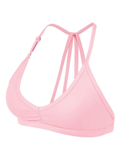 Image of YEOREO CoreFlex Sports Bras for Women Padded Strappy Open Back Workout Top | Light Impact Criss Cross Bra Yoga Gym Crop Top