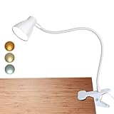 CeSunlight Clamp Desk Lamp, Clip on Reading Light, 3000-6500K Adjustable Color Temperature, 6 Illumination Modes, CRI90, 6Watts (Adapter Not Included)
