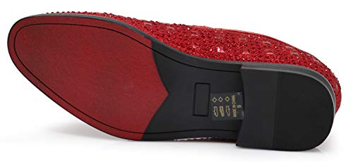 Image of SPK11 Men's Vintage Fashion Rhinestone Designer Dress Loafers Slip On Shoes Classic Tuxedo Dress Shoes