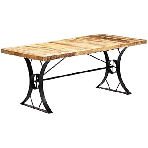 vidaXL Mango Mesa Comedor Madera Maciza Industrial Cover