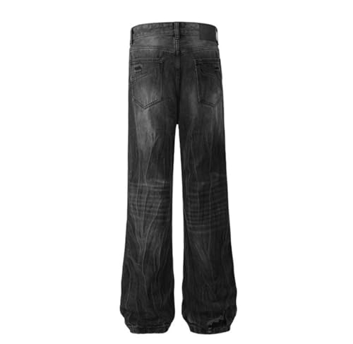 Jeans Pants Trouser Denim Retro Trendy Street Wear and Tear Holes Washed Grinding Fading Casual Straight Leg for Men3