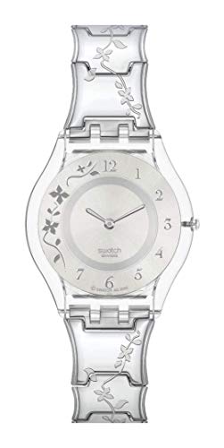 Swatch CLIMBER FLOWERY Unisex-Armbanduhr (Modell: SS08K100G), GRAU, Elegante Blume Swatch CLIMBER FLOWERY Unisex-Armbanduhr (Modell: SS08K100G), GRAU, Elegante Blume
