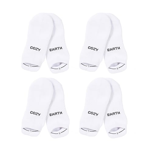 Image of Cozy Earth Essential Ankle Socks for Women and Men - Soft Cotton Socks 2 Pack Set - Blister Cushion, Heel & Arch Support