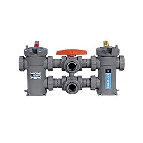 Hayward DB2300FE Series DB Duplex Basket Strainer, Flanged End, CPVC with EPDM Seal, 3