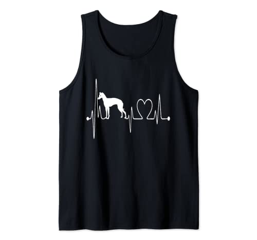 Galgo italiano latido del corazón EKG divertido I Love My Greyhound Camiseta sin Mangas