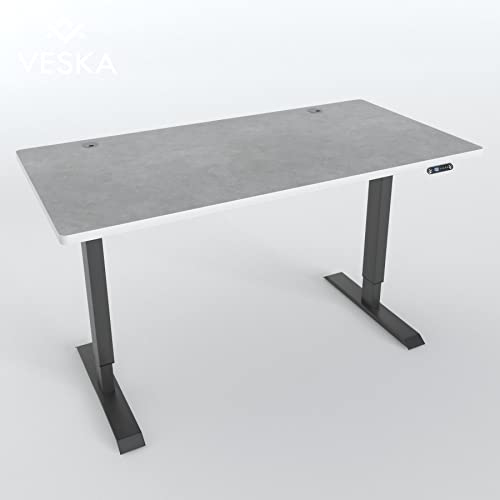 VESKA Höhenverstellbarer Schreibtisch (140 x 70 cm) - Sitz- & Stehpult - Bürotisch Elektrisch Höhenverstellbar mit Touchscreen & Stahlfüßen (Anthrazit/Stein-Grau) VESKA Höhenverstellbarer Schreibtisch (140 x 70 cm) - Sitz- & Stehpult - Bürotisch Elektrisch Höhenverstellbar mit Touchscreen & Stahlfüßen (Anthrazit/Stein-Grau)
