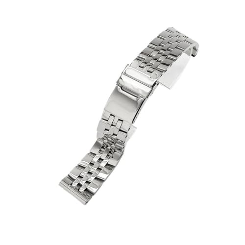 Bracelet homme acier inox lisse brillant argent or noir pour montre Breitling haut de gamme