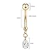 FUNLMO Dangling Belly Button Rings Gold Belly Rings Vch Navel Jewelry Vch Navel Piercing Jewelry Titanium Belly Piercing Belly Button Jewelry 14g Internally Threaded Diamond Navel Barbell Stud